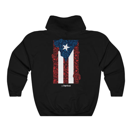 Bandera Puerto Rico Rosas Unisex Heavy Blend™ Hooded Sweatshirt - GoBoricua