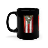 Bandera Puerto Rico Madera Black mug 11oz