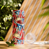 Borincano Skinny Tumbler with Straw, 20oz