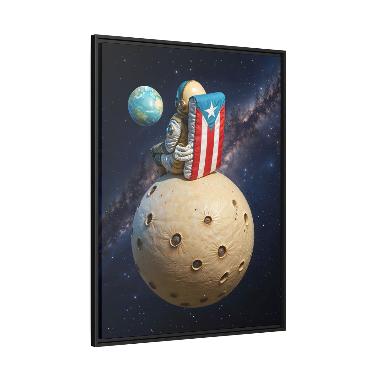 Boricua en la Luna │ Edición Limitada - "Borincano 3D" Canvas 30 x40 pulgadas