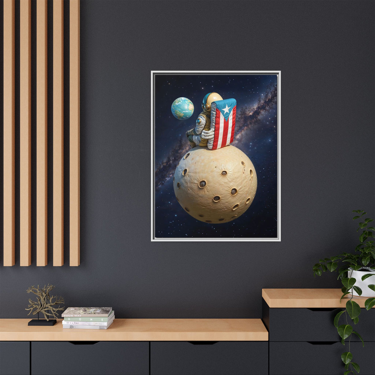 Boricua en la Luna │ Edición Limitada - "Borincano 3D" Canvas 30 x40 pulgadas