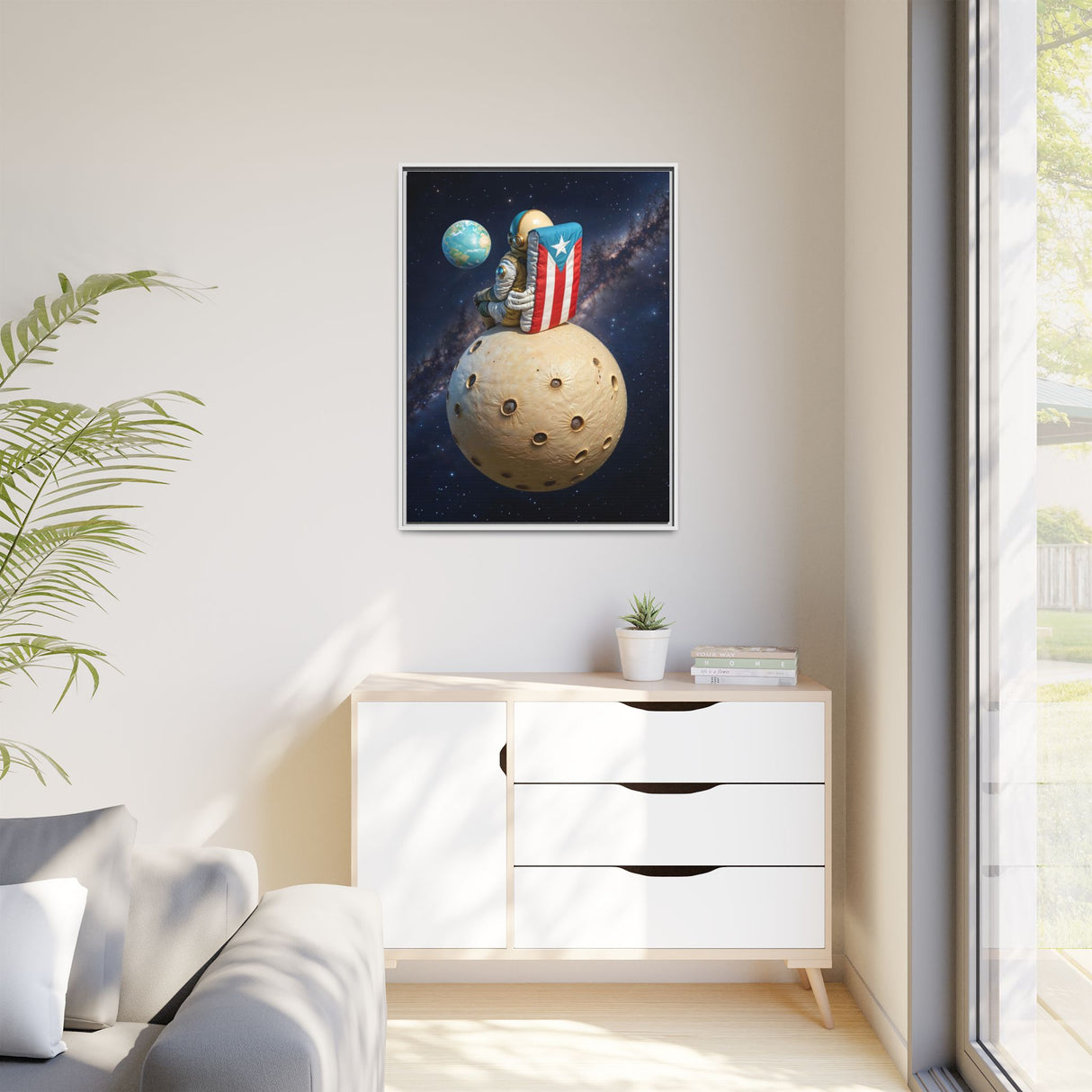 Boricua en la Luna │ Edición Limitada - "Borincano 3D" Canvas 30 x40 pulgadas