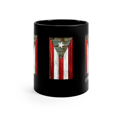 Bandera Puerto Rico Madera Black mug 11oz
