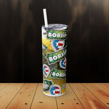 Borikén Skinny Tumbler with Straw, 20oz