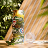 Borikén Skinny Tumbler with Straw, 20oz