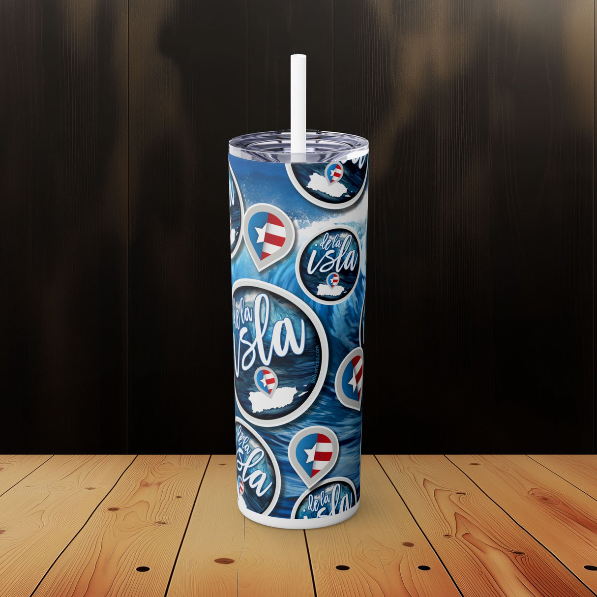 De la Isla Skinny Tumbler with Straw, 20oz