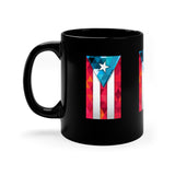 Bandera Puerto Rico Fractal Design Black mug 11oz