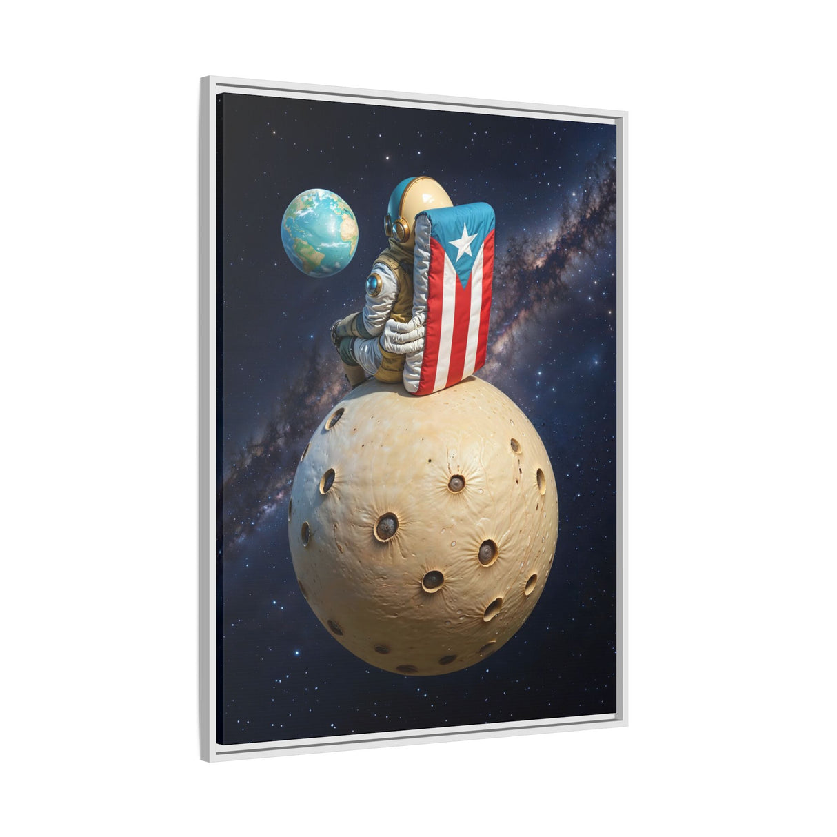 Boricua en la Luna │ Edición Limitada - "Borincano 3D" Canvas 30 x40 pulgadas