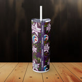 La Boricua Skinny Tumbler with Straw, 20oz